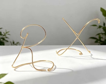 Wire Letter Sign, 15 colors, Freestanding Metal Initial available in Gold, Silver, Black, Red, Custom Wire Art