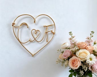 Personalised Wire Heart Sign | Custom Wire Name Wall Art | Handmade Wire Wall Decor | Gift for Weddings, Anniversaries or New Baby