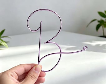 Wire Letter Sign, 15 colors, Freestanding Metal Initial available in Gold, Silver, Black, Red, Custom Wire Art