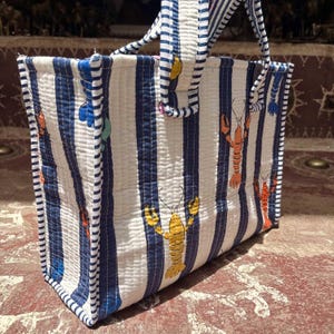 Festive Bow Tote Bag, Handmade Quilted Cotton Bag, Holiday Shopping Tote, Christmas Gift for Women image 7