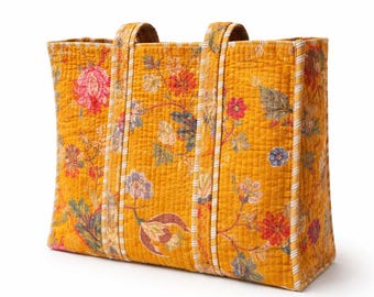 Bolso tote acolchado de terciopelo hecho a mano, bolso de mano con estampado floral verde salvia, bolso de hombro grande para uso diario, bolso tote de tela suave y acolchada, regalo ecológico