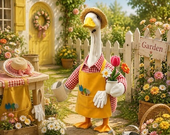 Country Goose Outfit Set – 5-Piece Garden Dress-Up Costume, Collector Decor