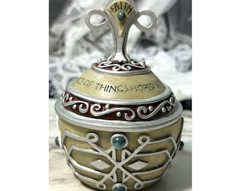 Caja de oración Cosecha Espiritual con tapa ~ Resina ~ Hebreos 11:1 (P2945)