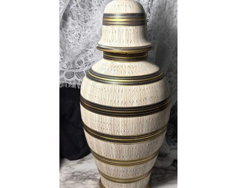 Beautiful VTG Large Ginger Jar/Urn/Vase w/Lid ~Italy~ 16" T x 6.5" W (P2950)