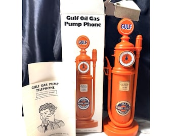 VTG GULF Working Telephone Oil Gas Pump  1984  Phone W/ Box & Paperwork (2750)