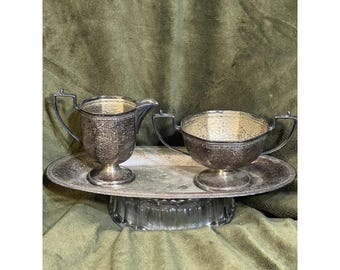 Azucarero, lechera y bandeja de plata (0674) de W. M. Mounts (1949)