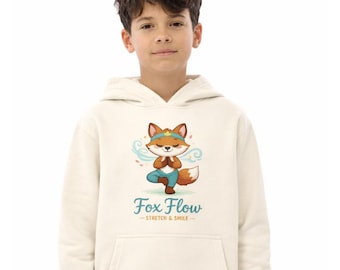 Kids Fox Flow Hoodie | Cute Yoga Fox Sweatshirt | Mindful Movement Kids | Toddler Yoga Outfit | Stretch & Smile Hoodie | Little Yogi Gift