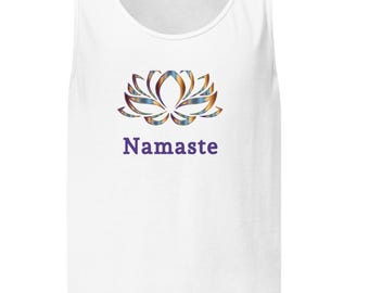 Namaste Lotus Unisex Tank Top – Minimalist Yoga Tank, Spiritual Fitness Shirt