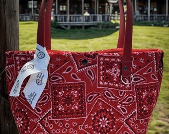 Bandana Tote Leather Handle