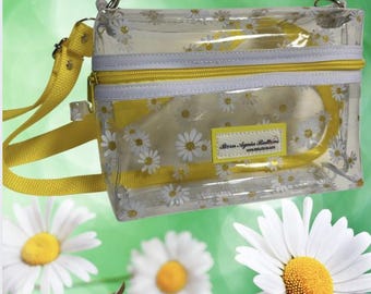 Clear Vinyl Daisy Crossbody bag