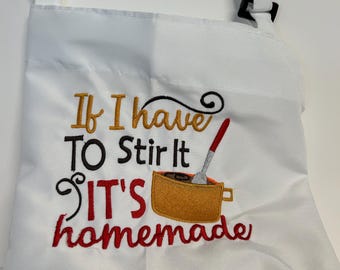 Embroidered Bib Apron