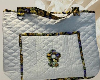 Quilted Reversible Tote Bag Large