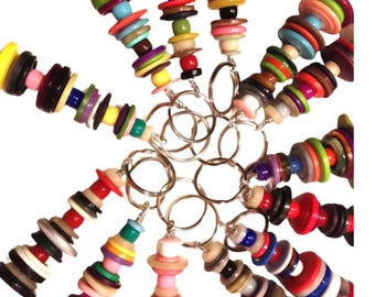 Button and Bead Key Ring