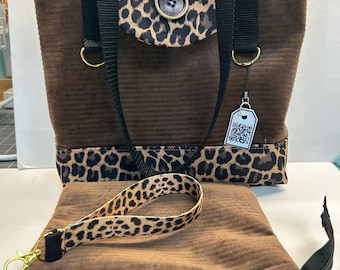 Brown Corduroy Shoulder Bag Set