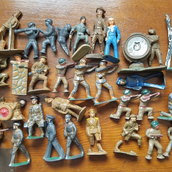 1930s Barclay, Manoil, Auburn, American Metal Toy Soldiers for Parts or Repair