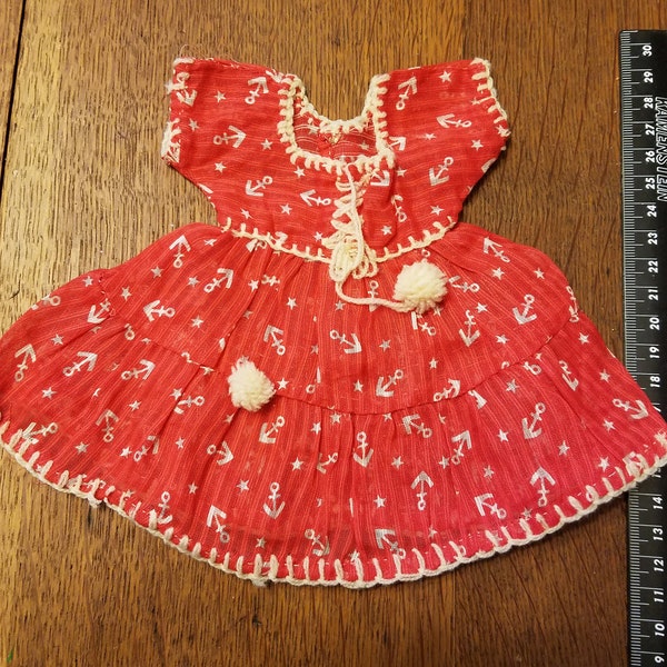 Original 1930s Red Doll Dress