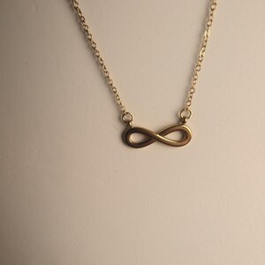 Gold Infinity Necklace, Minimalist Symbol Pendant, Waterproof Stainless Steel, Dainty Daily Wear