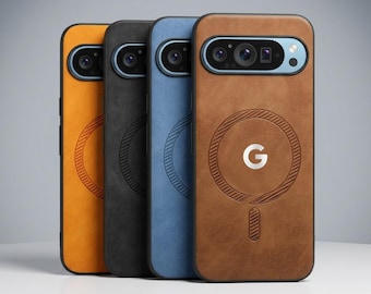 Aesthetic Leather Pixel Case Magnetic Slim Cover for Google Pixel 11, 10, 9, 8A | Fashion Shockproof Case