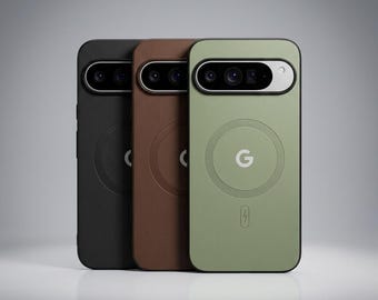 Funda delgada de cuero sintético para Pixel con cubierta magnética para Google Pixel 11 Pro, 10A, 9A. Accesorio MagSafe de lujo para Pixel 8.