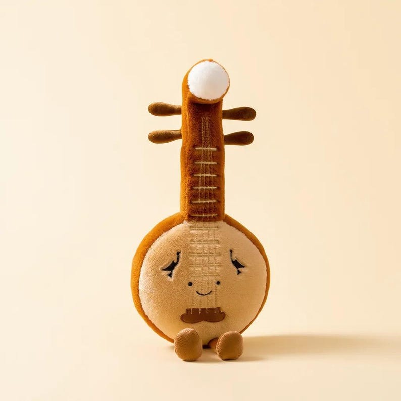 Violin & Guitar Plush Toy Set, Music Note Plushie, Soft Instrument Stuffed Toys, Musician Gift, Cute Band Decor, Music Lover Gift Idea