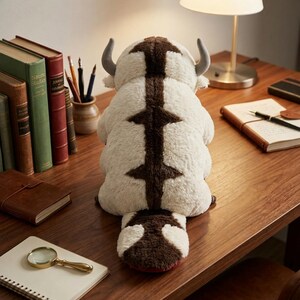 Appa Cow Plush Toy 45cm, Avatar Anime Stuffed Animal, Soft White Fleece Capybara Plush
