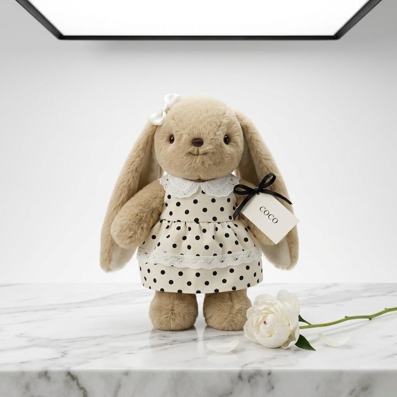 Personalized Embroidered Bunny Plush Baby Gift – Custom Stuffed Rabbit, Baby Shower Gift, Baby’s First Stuffed Animal, Nursery Keepsake