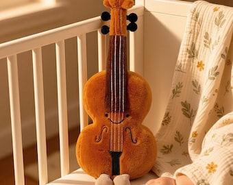 Violin & Guitar Plush Toy Set, Music Note Plushie, Soft Instrument Stuffed Toys, Musician Gift, Cute Band Decor, Music Lover Gift Idea