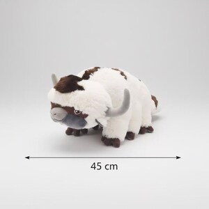 Appa Cow Plush Toy 45cm, Avatar Anime Stuffed Animal, Soft White Fleece Capybara Plush