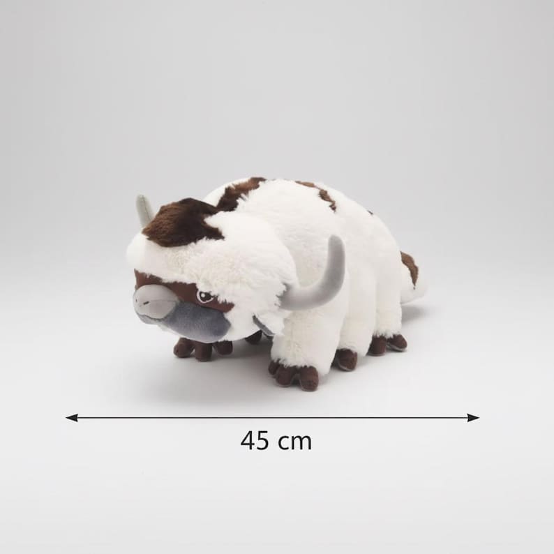 Appa Cow Plush Toy 45cm, Avatar Anime Stuffed Animal, Soft White Fleece Capybara Plush