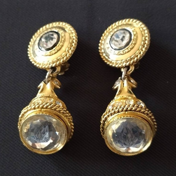 vintage Chorange Paris Couture Clip Sur Boucles d’Oreilles