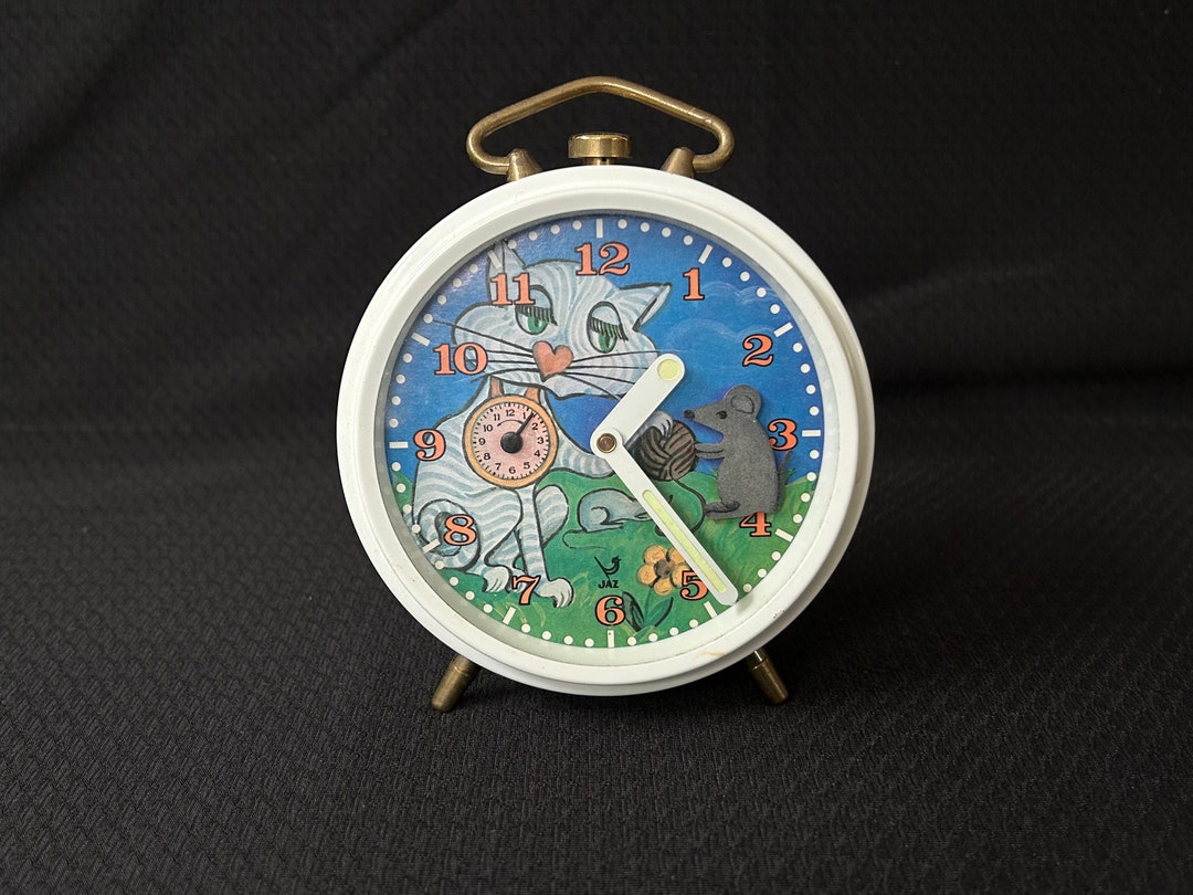Vintage Jaz Animated Alarm Clock Cat and Mouse - Etsy