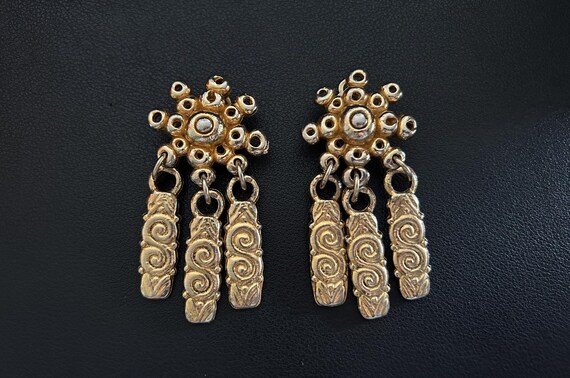 Boucles D'oreilles Clips Vintage Uniques En émail - Création D'artiste Ancien - Parfait état