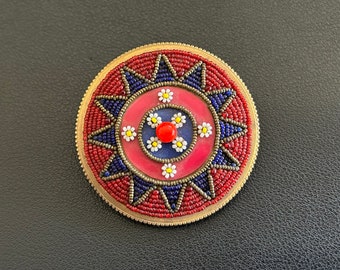 Antique French Art Deco Beaded Brooch