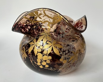 Ernest Leveille Art Nouveau Glass Vase