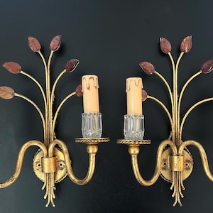 Vintage Mid Century Maison Bagues Wall Sconces