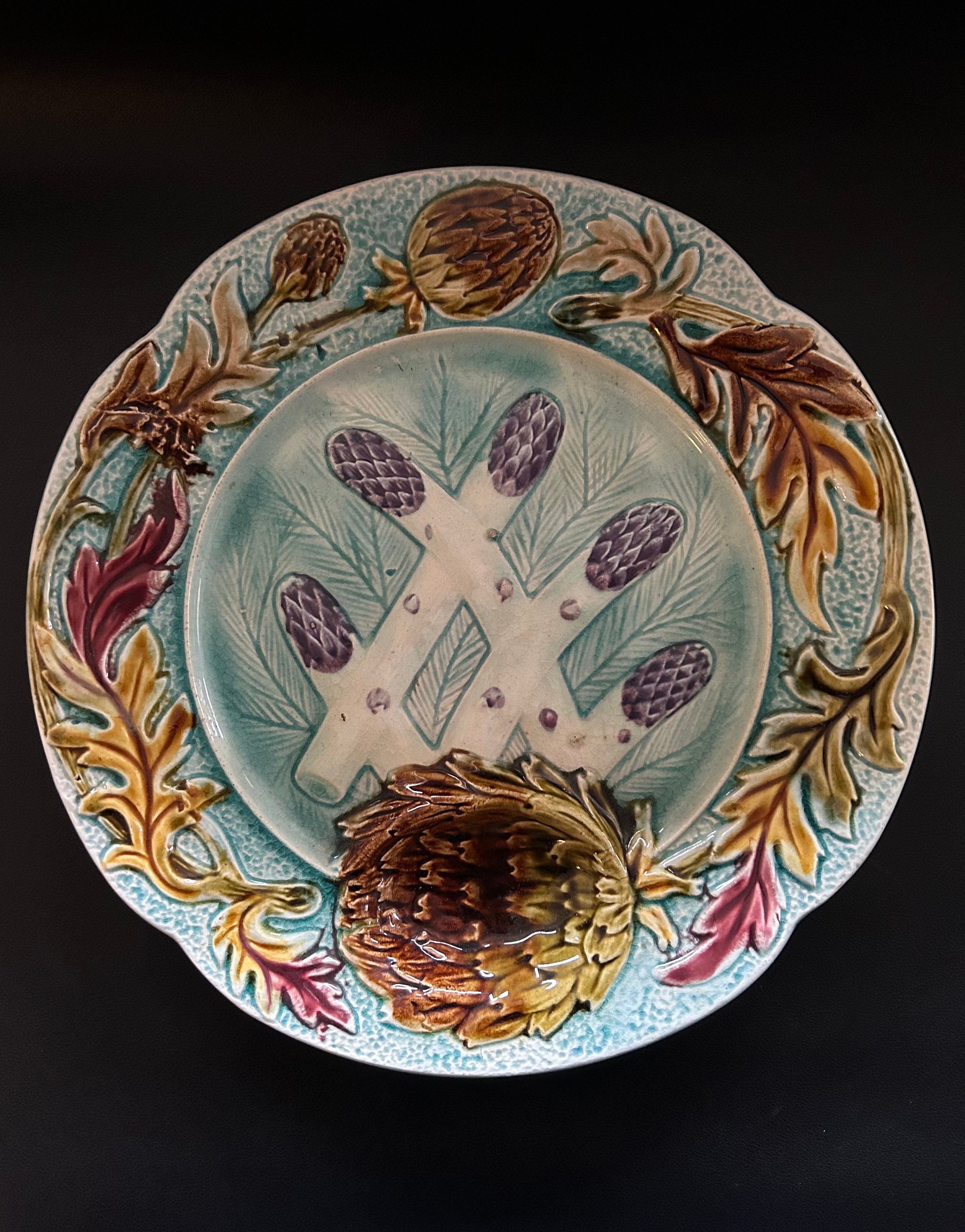 Antique majolica artichoke plate - Etsy 日本