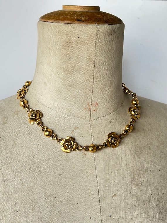 Vintage Metal Pointus Couture Necklace - image 6