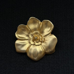 Vintage French Gold Tone Flower Brooch
