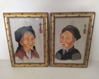 ベトナムの伝統的な村の風景画シルク絵画 - 署名入り - Etsy 日本