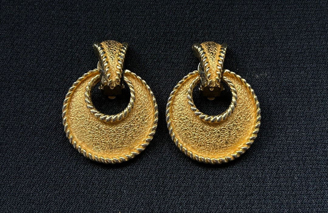 Paire Boucles Oreilles Clips Vintage - Créateur Couture ORENA