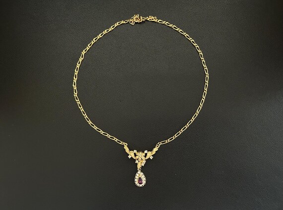 Collier pendentif vintage et pierre colorée • Mon Pendentif