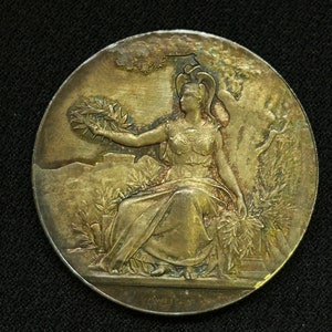 Antique 19th century French silver medal