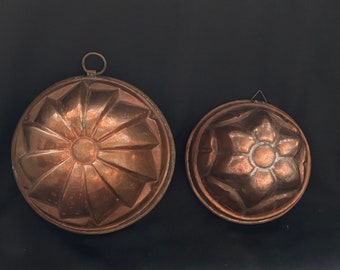 Set of 2 vintage French Copper Cake molds