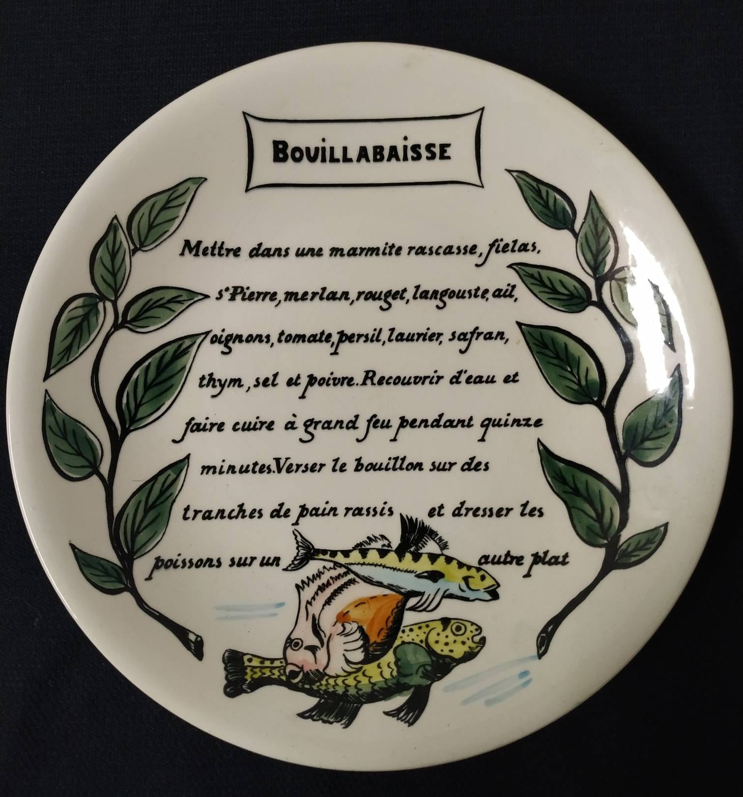 Vintage Gien Hand Painted Fish Plates Set Etsy