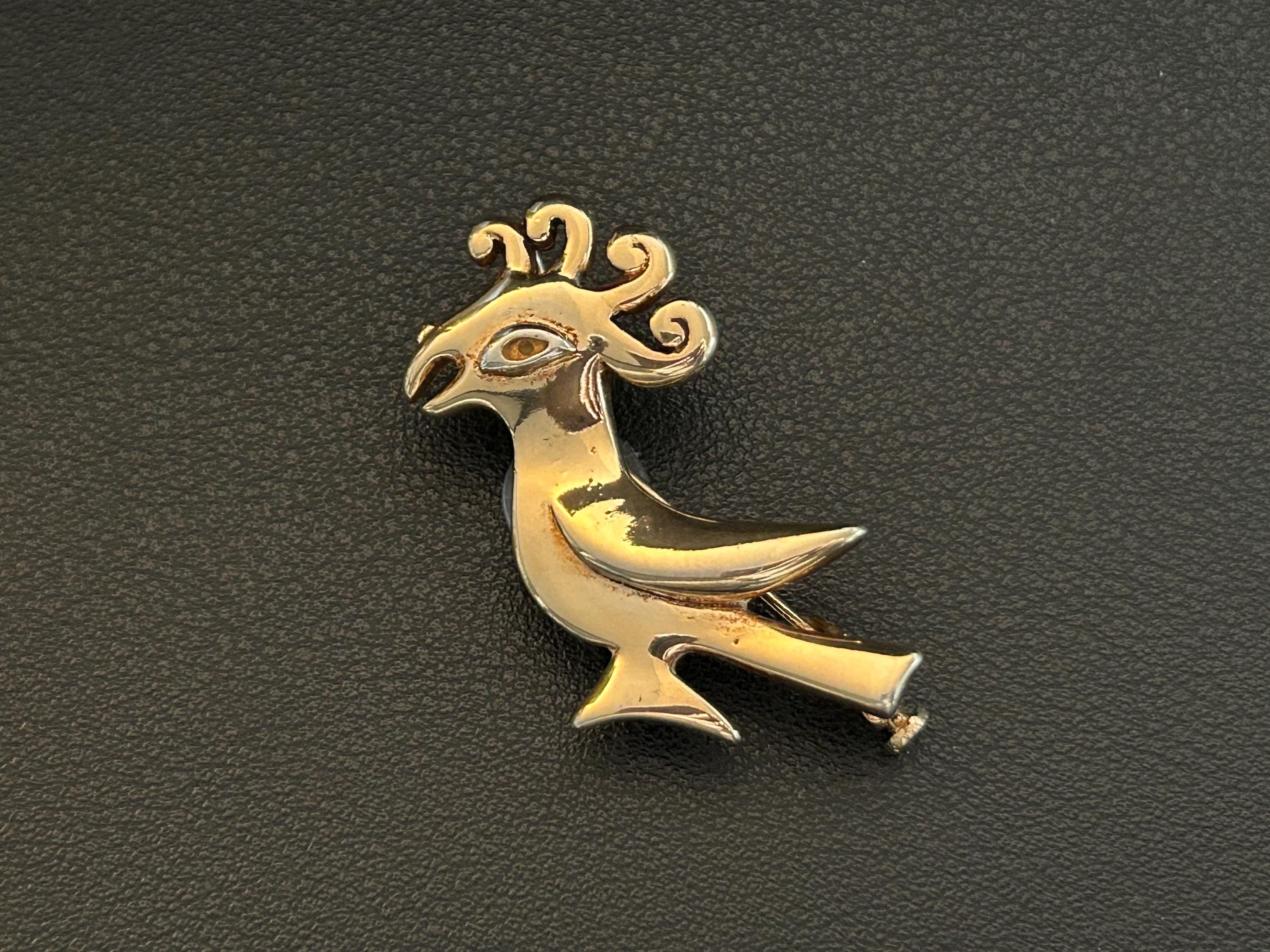 希少 P&M Paris ちょうちょ ヴィンテージ クリア ゴールド ブローチ