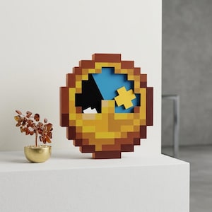 Reloj de pared pixelado inspirado en Minecraft – Decoración retro para gamers impresa en 3D, reloj de 24 horas para sala de juegos, escritorio o dormitorio.