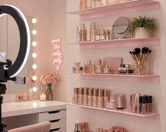 Schönheitssalon-Regal, Wandregal für Beauty-Nagelstudio, schwebendes Metallregal, Edelstahl-Display