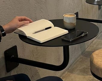 Custom Space Saving Wall Mounted Table | Modern Metal Cafe Furniture