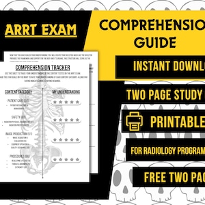 ARRT Study Guide, Radiology comprehension tracker, Didactic organizer tool