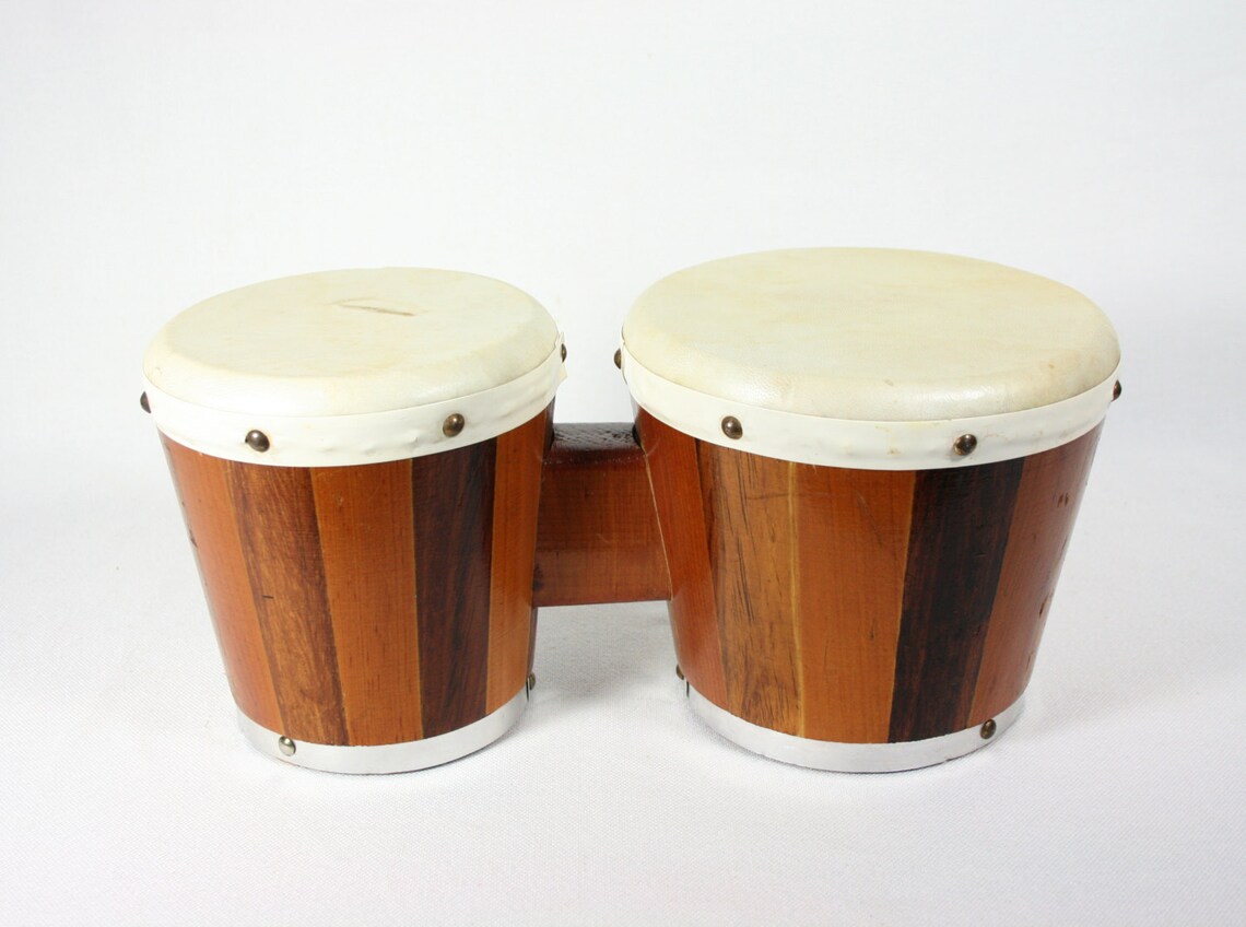 Vintage Wood Bongos Bongo Drums Made in Mexico Etsy
